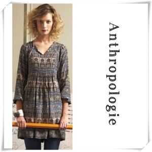 Anthropologie Sunner 100% Silk Floral Print First Whispering Bohemian Dress